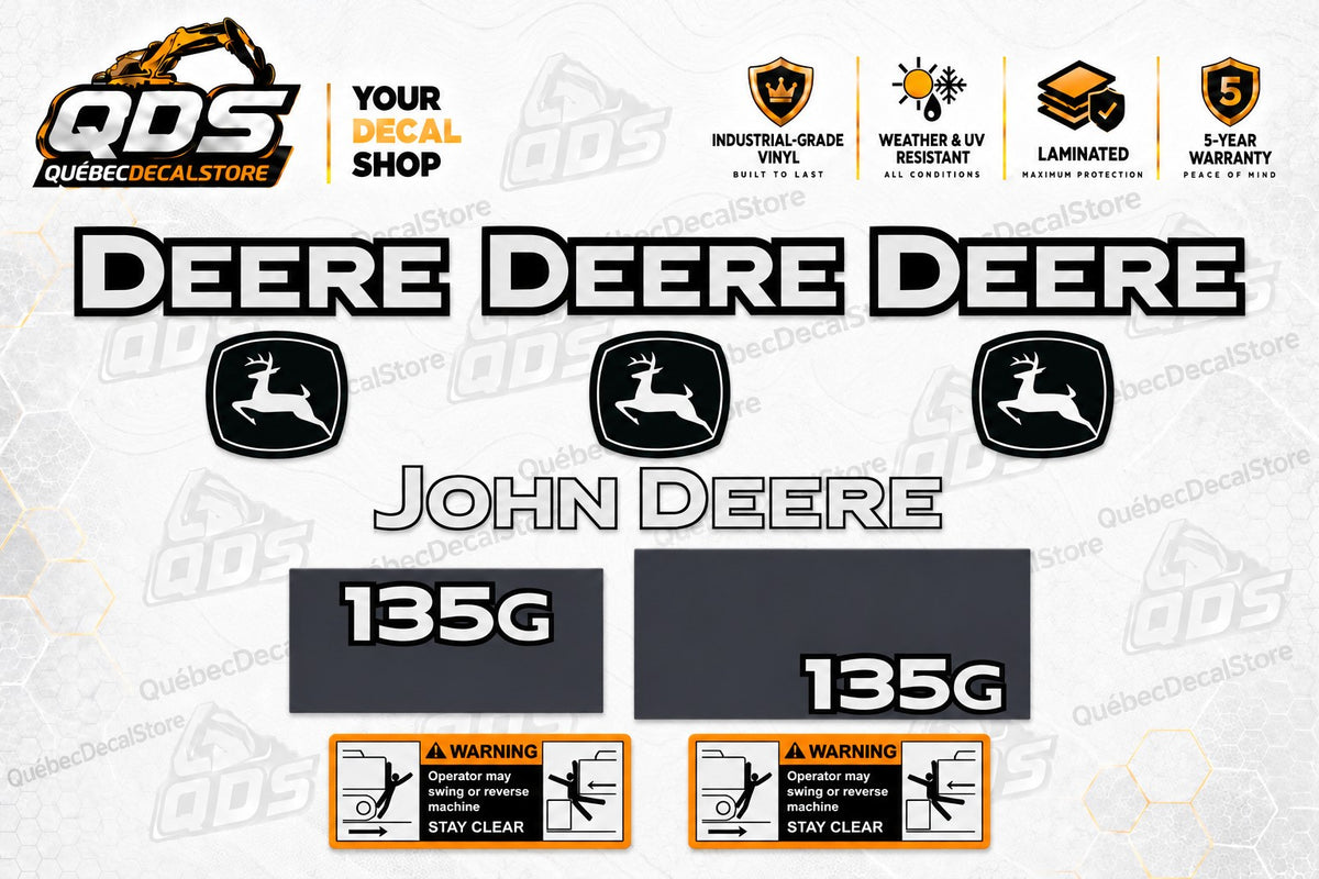 John Deere 135G Excavator Decal Kit
