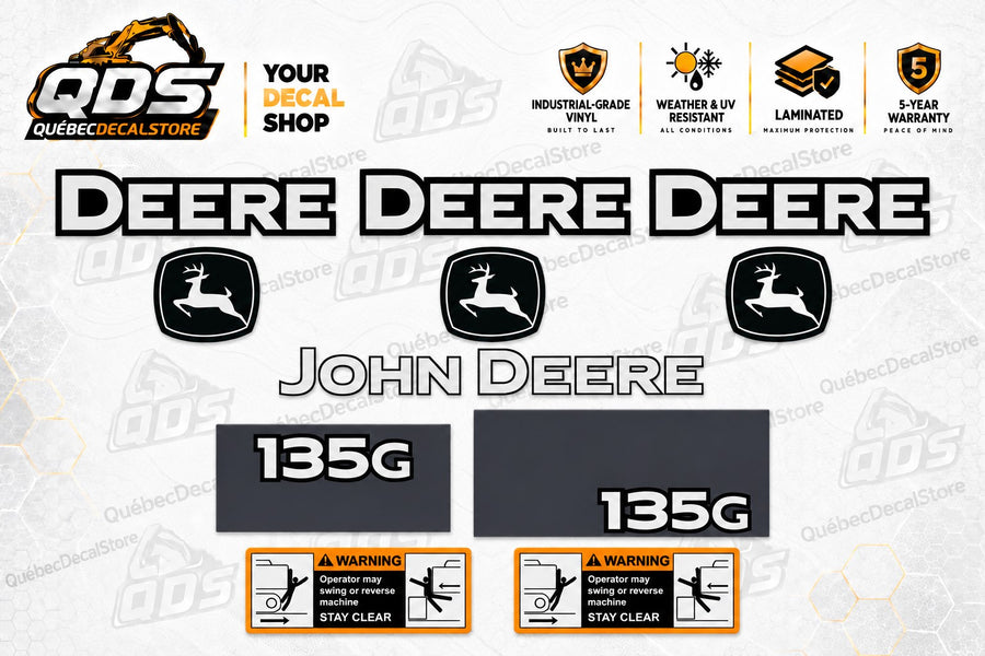 John Deere 135G Excavator Decal Kit