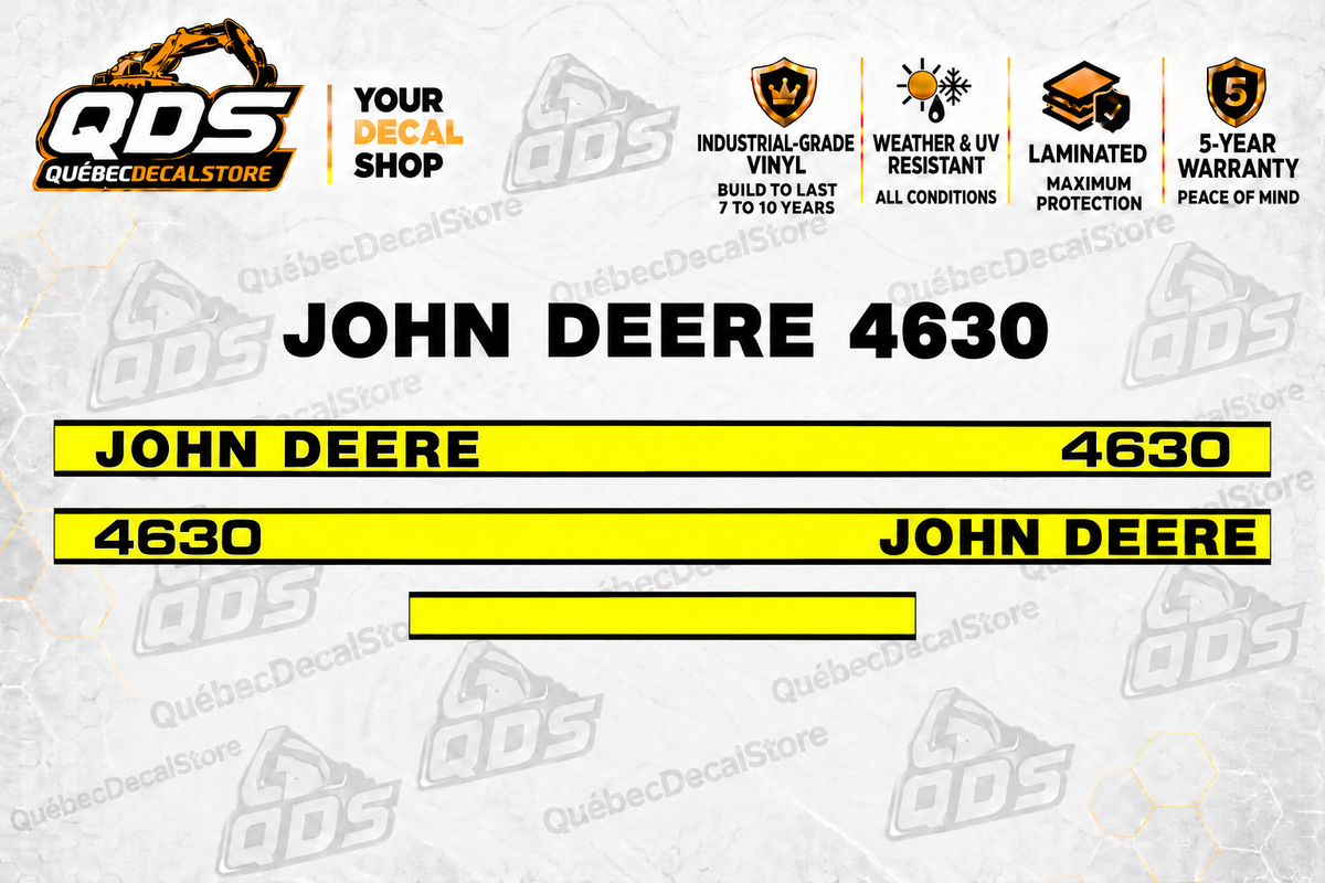 John Deere 4630 aftermarket decal kit concept preview; fitment and dimensions require confirmation before production