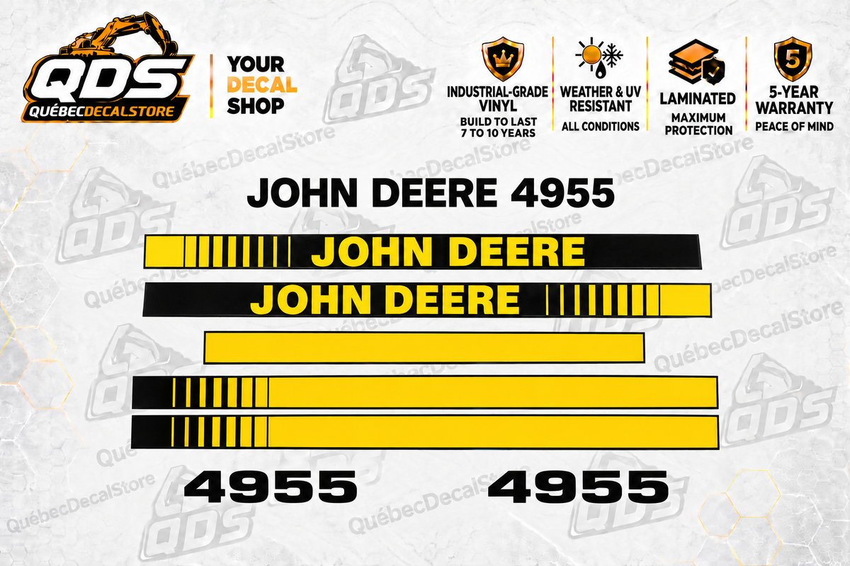 John Deere 4955 aftermarket decal kit concept preview; fitment and dimensions require confirmation before production