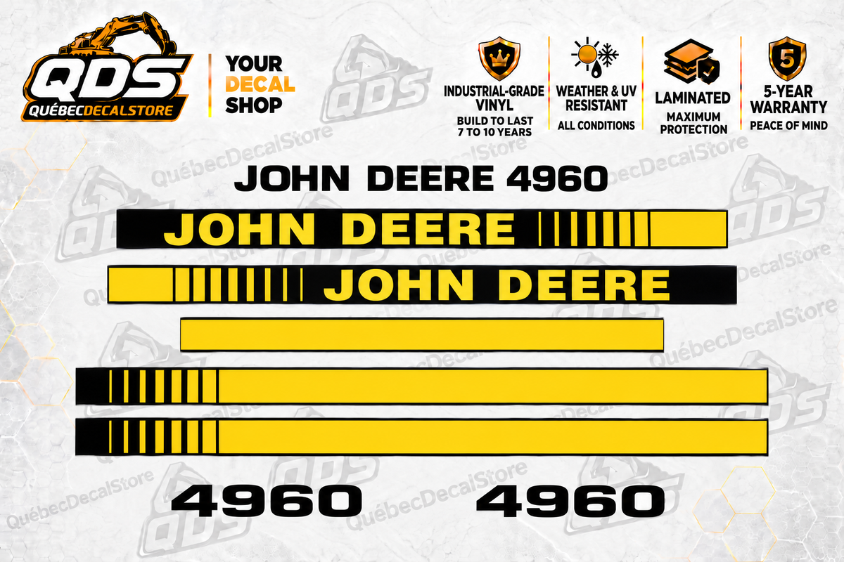 John Deere 4960 aftermarket decal kit concept preview; fitment and dimensions require confirmation before production