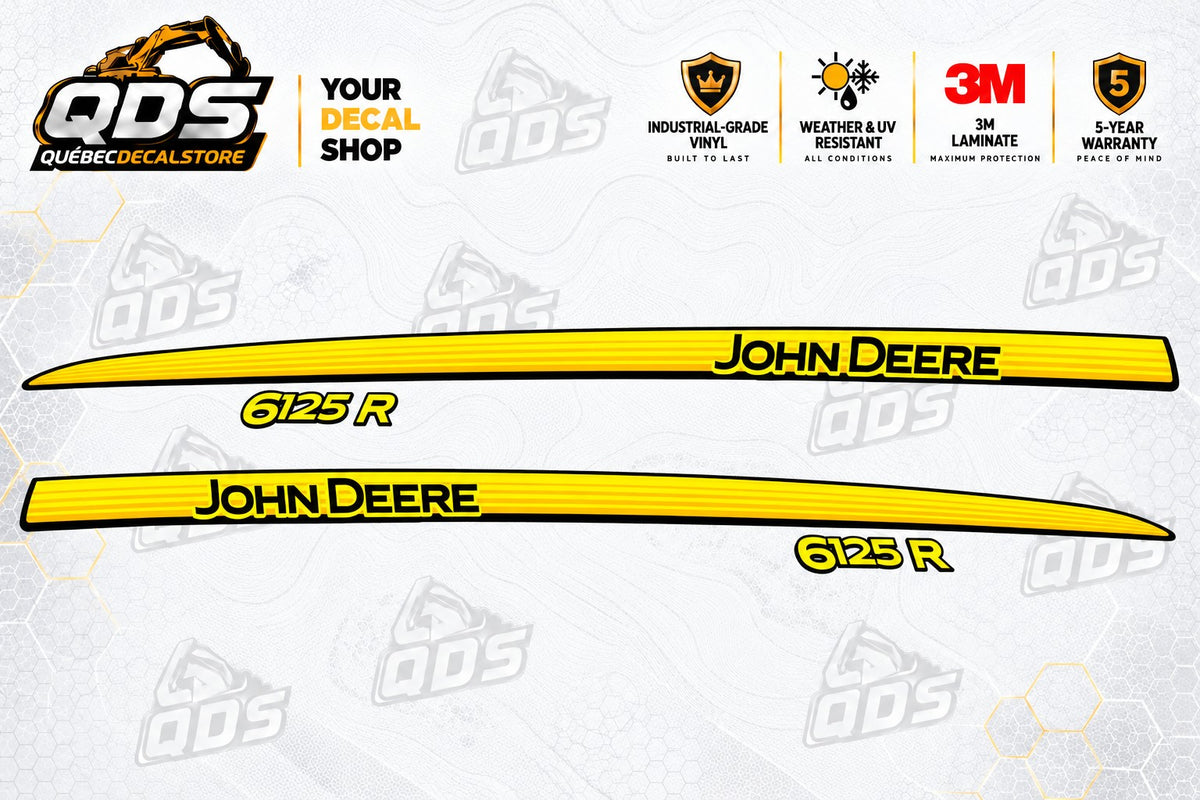 Kit de decalques de reposição para o capô do trator John Deere 6125R