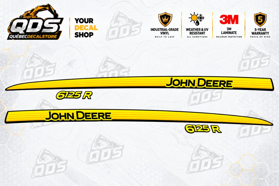 Aftermarket motorkapstickerset voor John Deere 6125R tractor