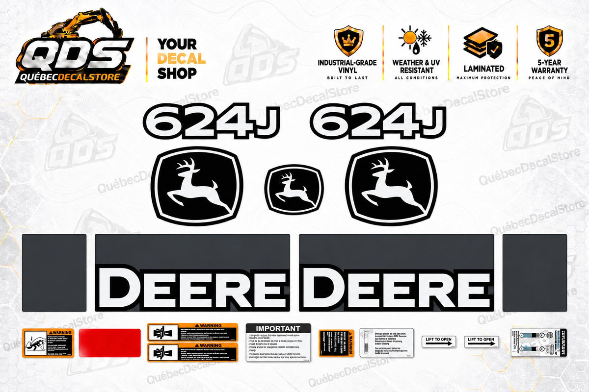 John Deere 624J Wheel Loader Decal Kit
