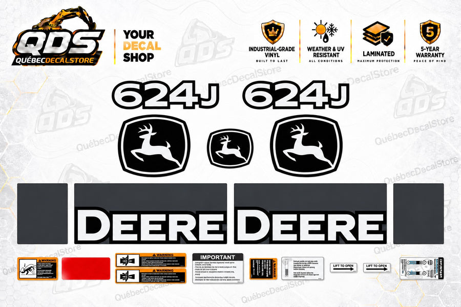 John Deere 624J Wheel Loader Decal Kit
