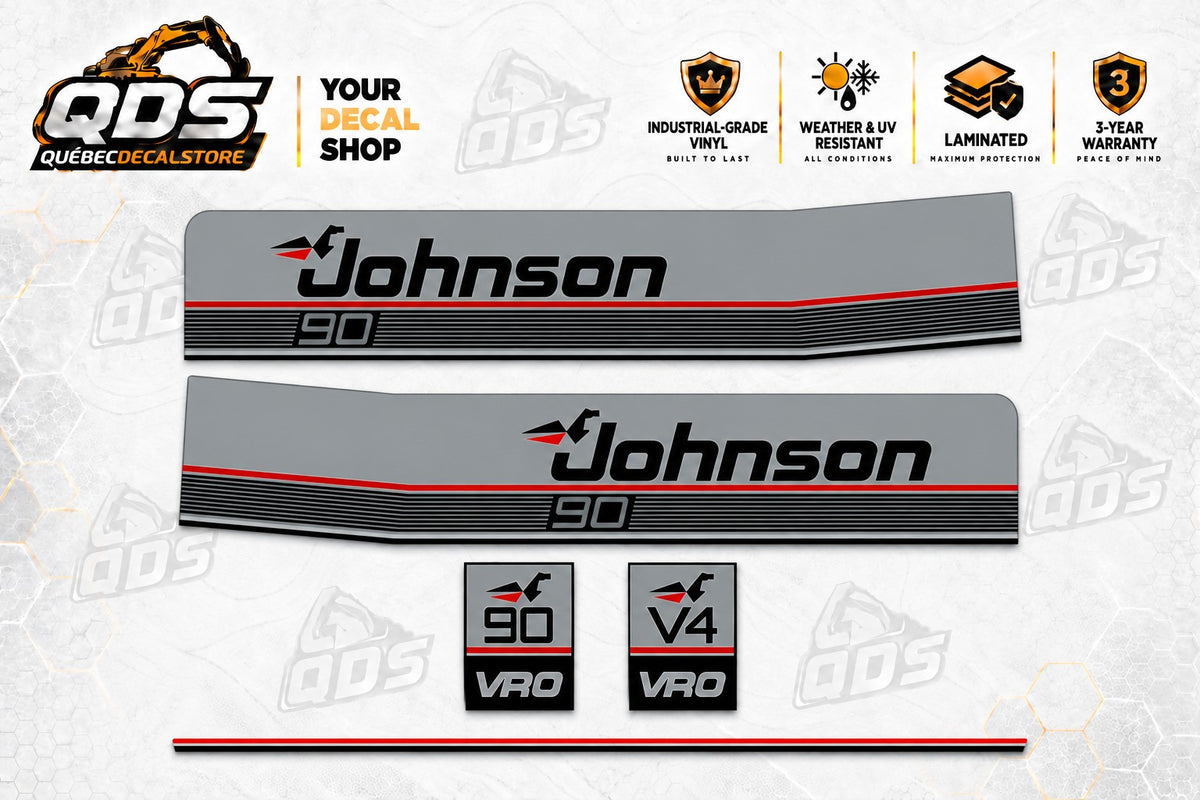 Vervangende stickerset voor Johnson 90 V4 VRO buitenboordmotor