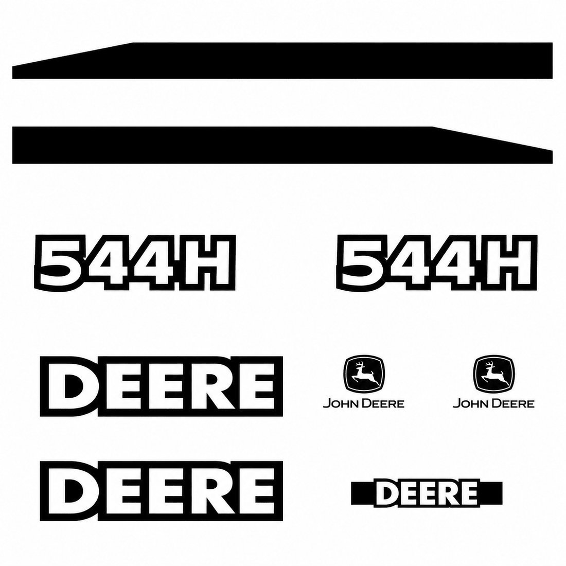 KIT COMPLET DE DÉCALCOMANIES, EN VINYLE IMPERMÉABLE LAMINÉ 3M POUR WL JOHN DEERE 544HQuébecDecalstore