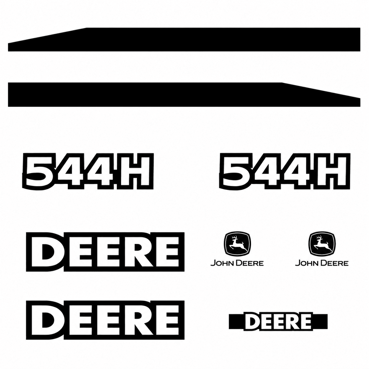 KIT COMPLET DE DÉCALCOMANIES, EN VINYLE IMPERMÉABLE LAMINÉ 3M POUR WL JOHN DEERE 544HQuébecDecalstore