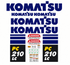 Kit complet de décalcomanies en Vinyle Imperméable laminé pour Komatsu PC210LC - 10QuébecDecalstore