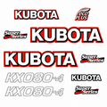 Kit Complet de décalcomanies en Vinyle Imperméable laminé pour Kubota KX080-4QuébecDecalstore