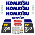 Kit complet de décalcomanies Imperméable, inclus aussi les collants danger et sécurité pour Komatsu PC350LCQuébecDecalstore