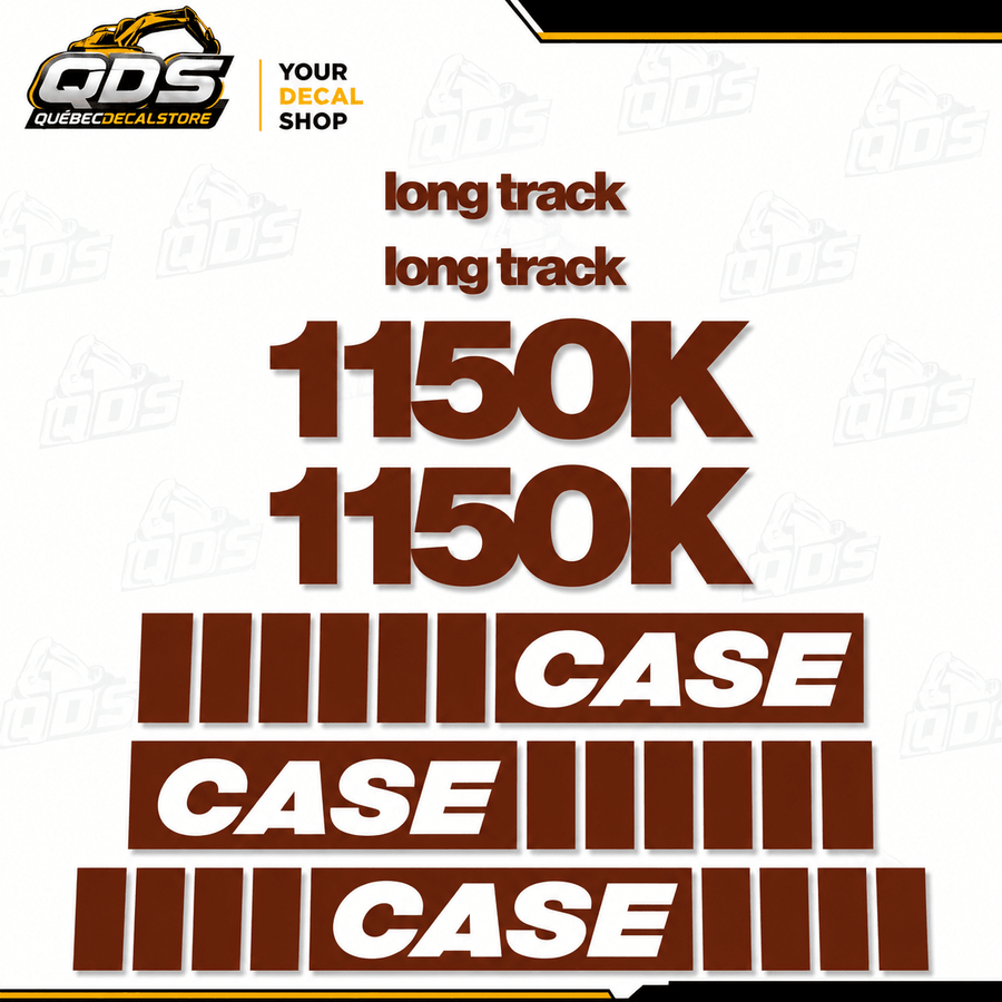 BULLDOZER CASE 1150K LONG TRACK – aftermarket replacement decals shown in the kit