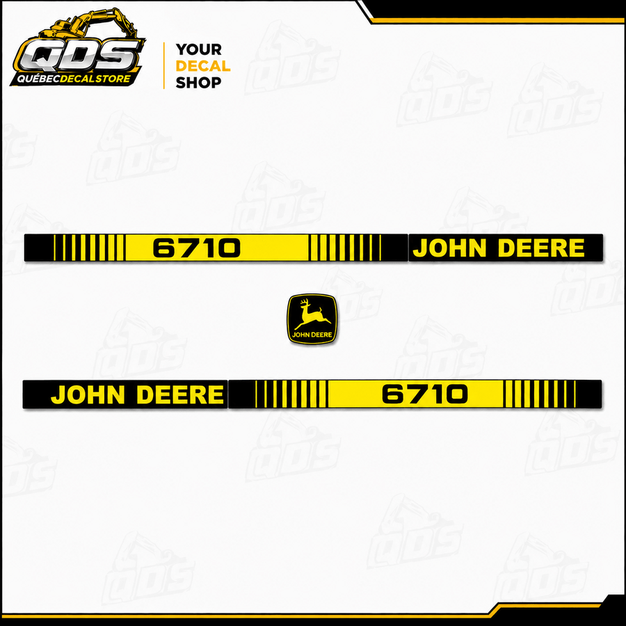 JOHN DEERE 6710 HARVESTER – aftermarket replacement decals shown in the kit