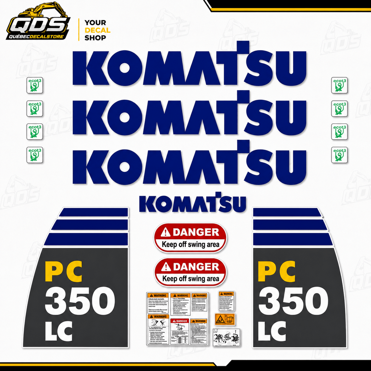 Kit de calcomanías de repuesto para excavadora Komatsu PC350LC-8