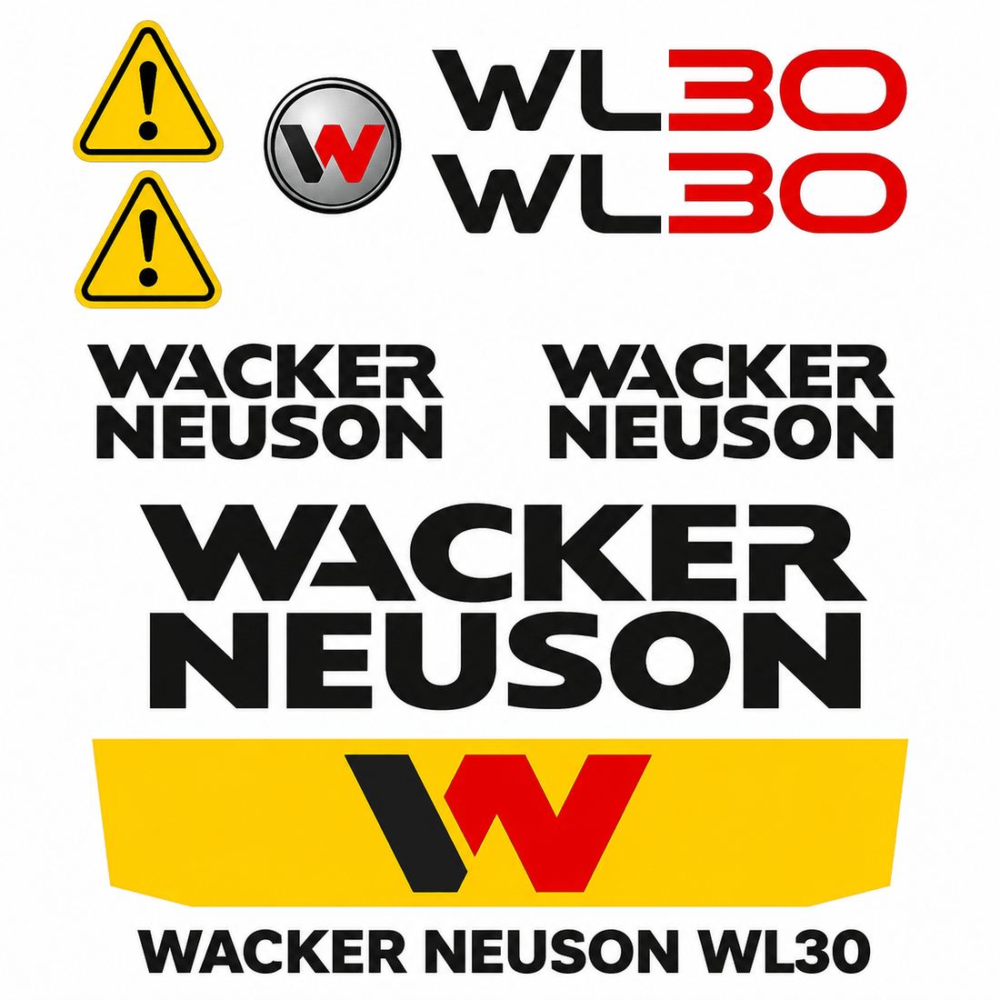 Kit Complet de décalcomanies pour Waker Neuson WL30QuébecDecalstore