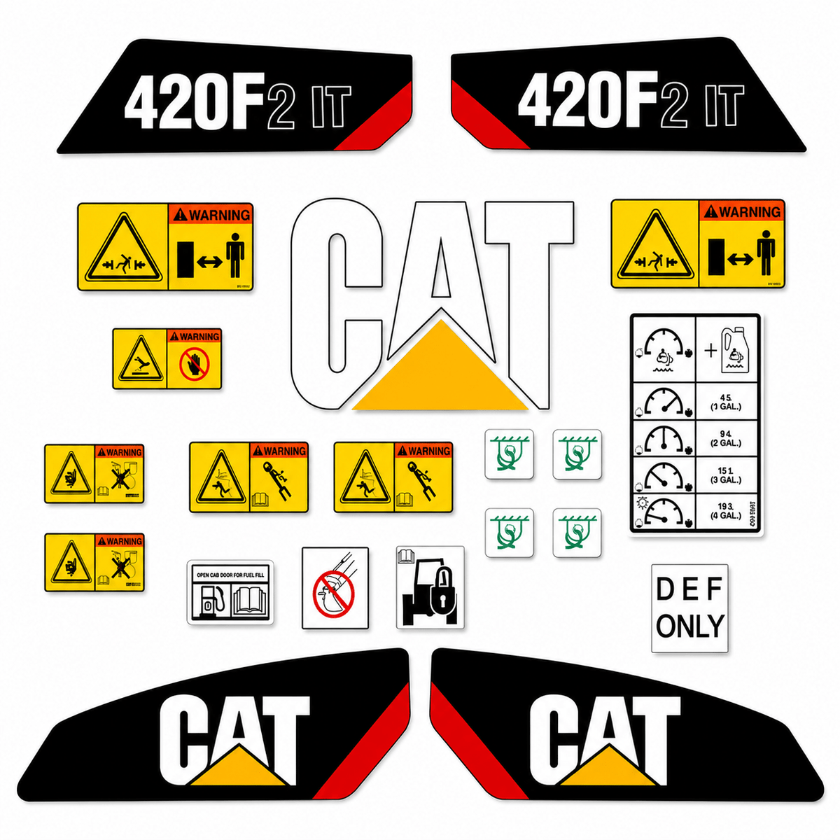 Kit de décalcomanies de rechange pour rétrocaveuse Caterpillar 420F2 IT