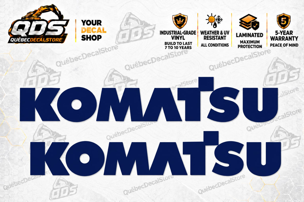 Komatsu Blue Logo Decals – Pair of 2, 3 to 30 in