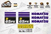 Komatsu D65PX Dozer Decal Kit – 6 or 8 Warning Labels