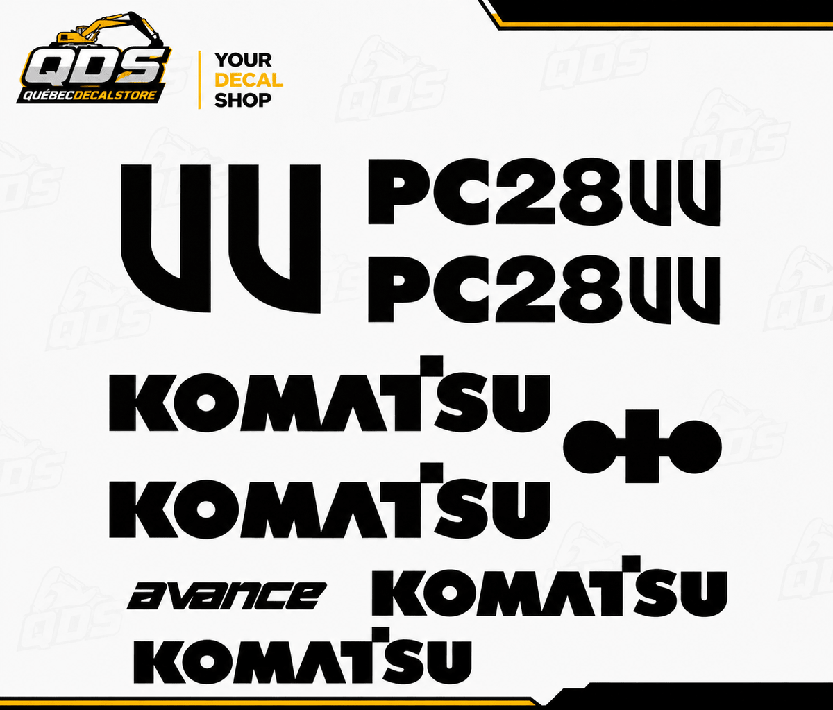 Ersatz-Aufkleberset für Komatsu PC28UU