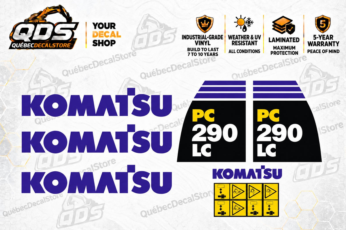 Komatsu PC290LC Excavator Decal Kit