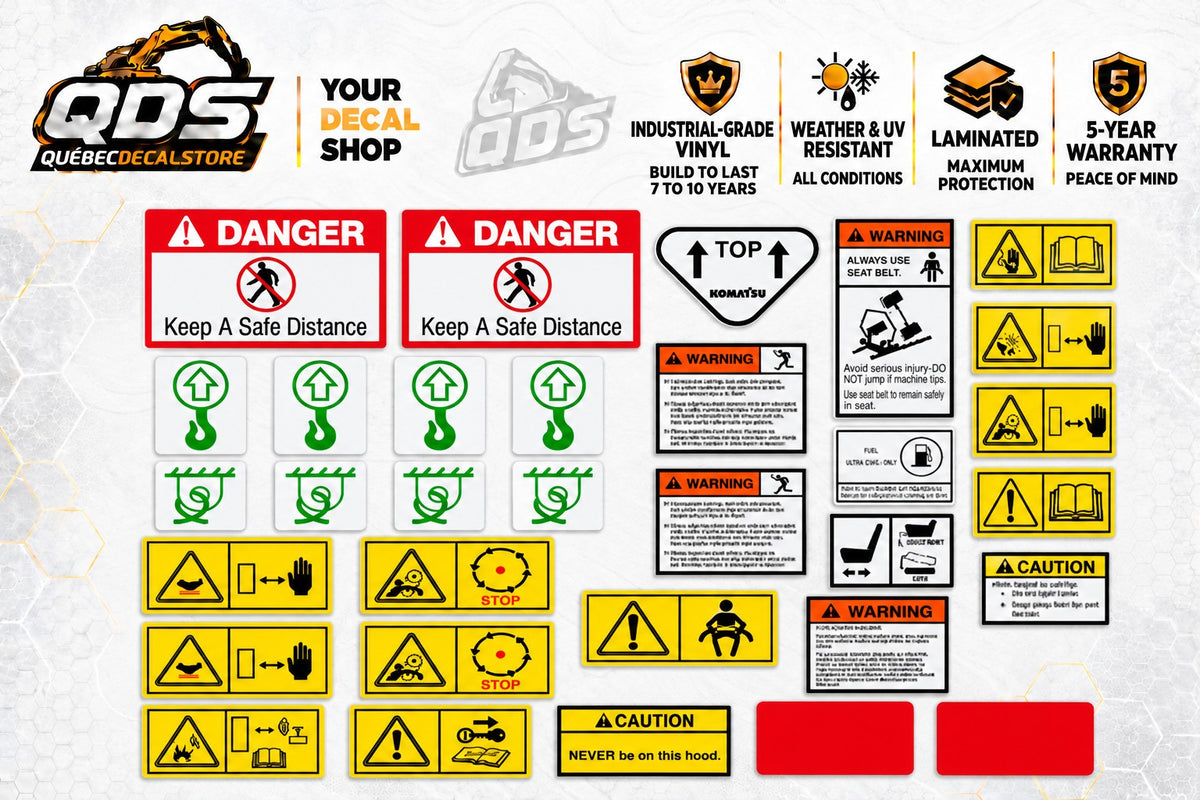 Komatsu Wheel Loader Safety & Warning Decal Kit