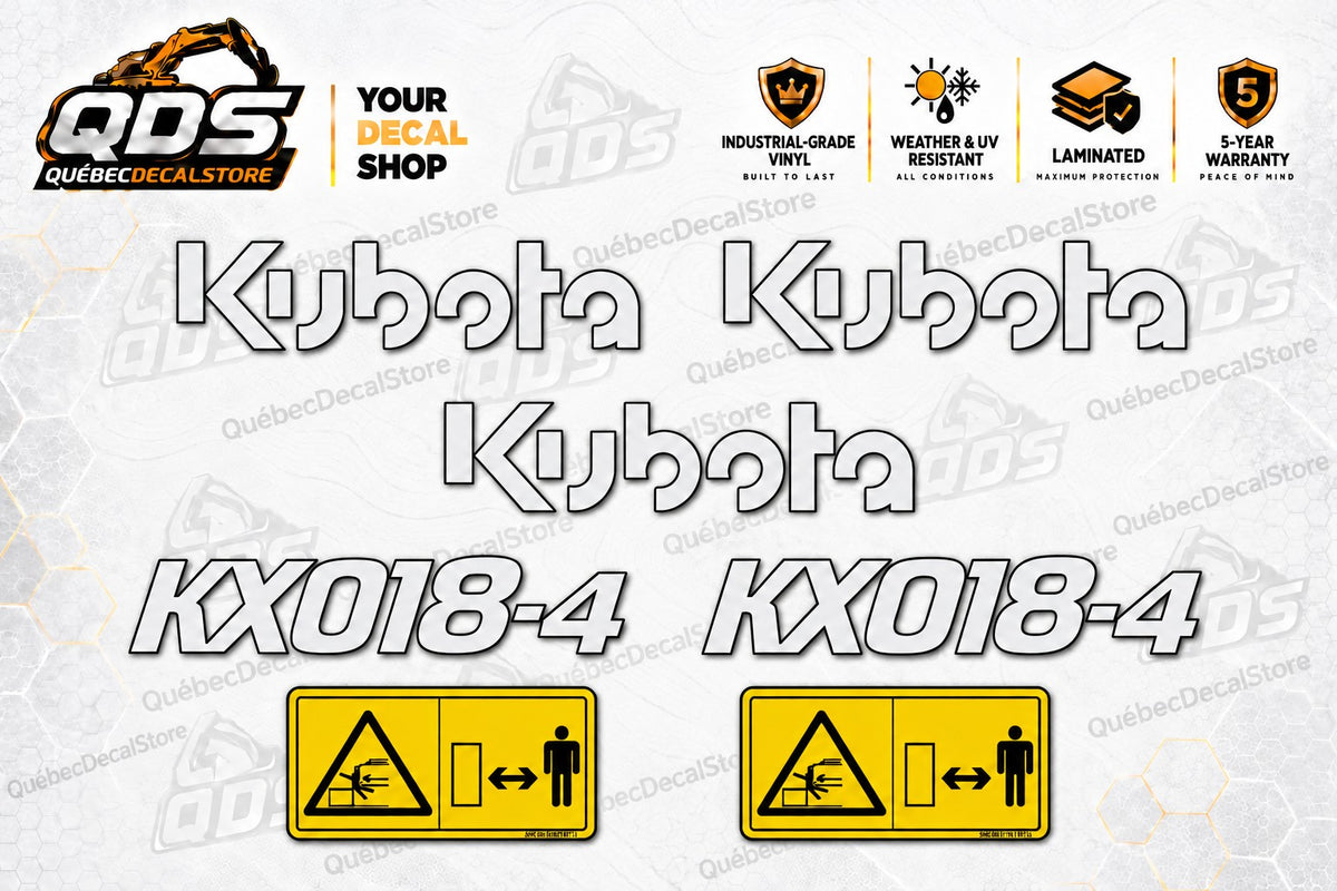 Kubota KX018-4 minigraafmachine stickerset