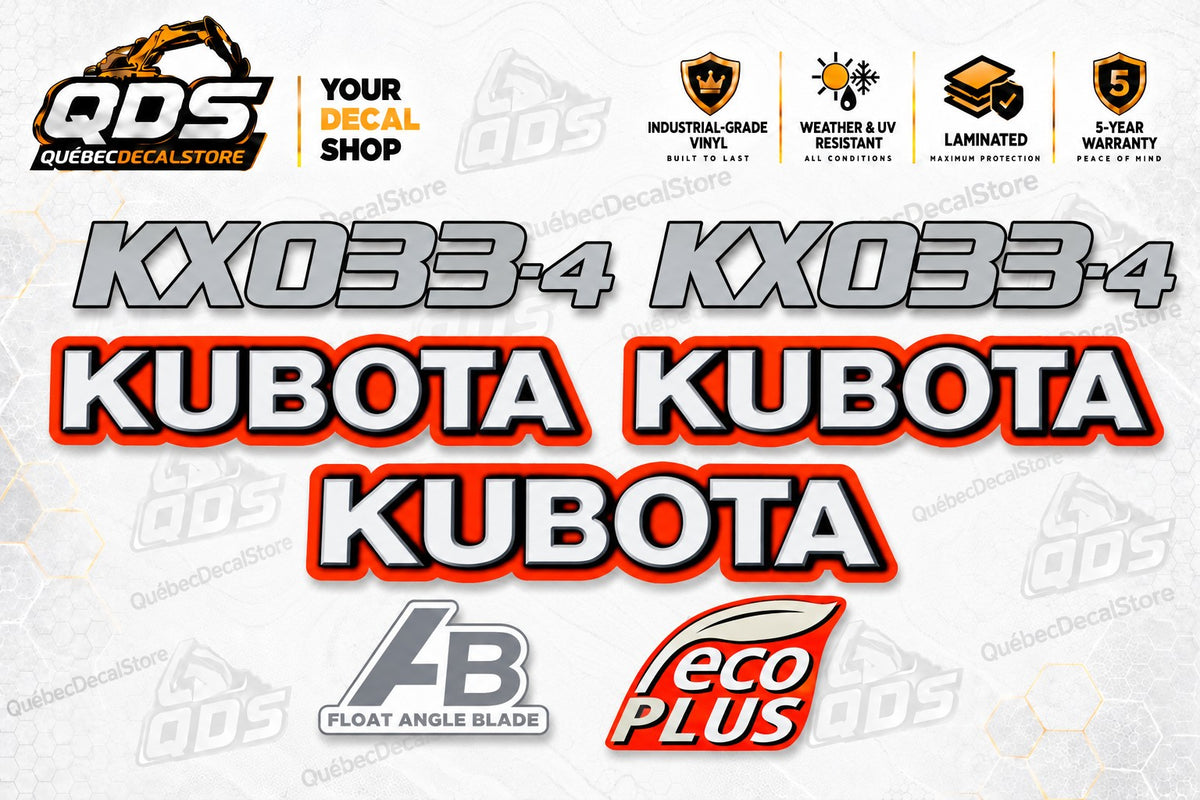 Aftermarket Decal Kit for Kubota KX033-4 Mini Excavator