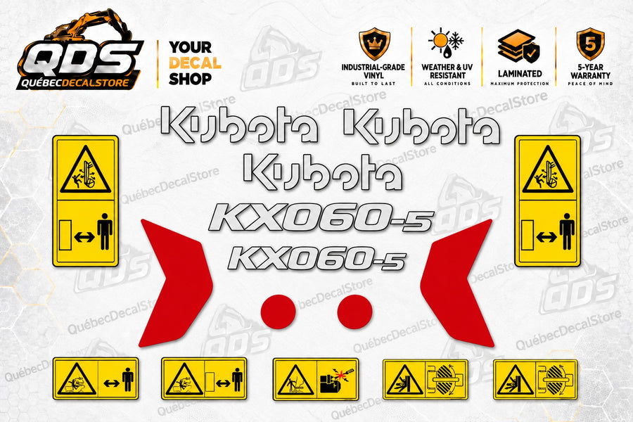 طقم ملصقات لحفارة صغيرة Kubota KX060-5