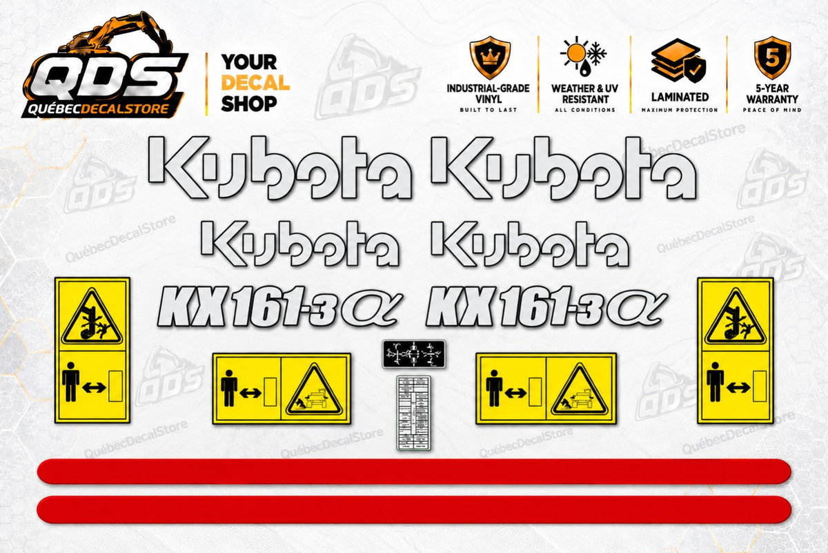 طقم ملصقات لحفارة صغيرة Kubota KX161-3 Alpha