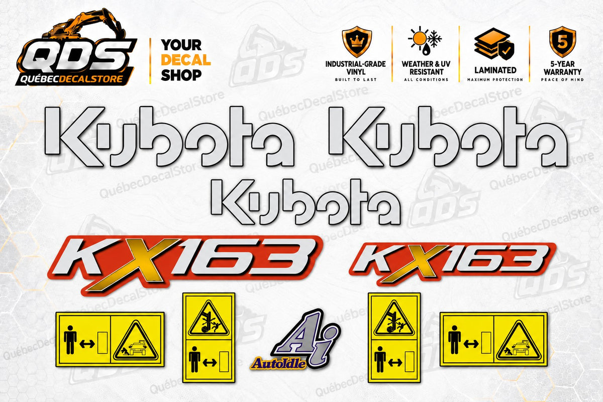 Kit adesivi per miniescavatore Kubota KX163