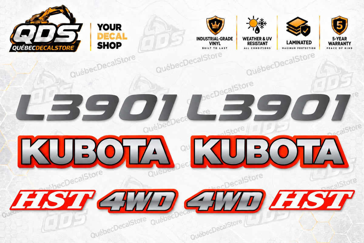Zestaw naklejek do ciągnika Kubota L3901 HST 4WD