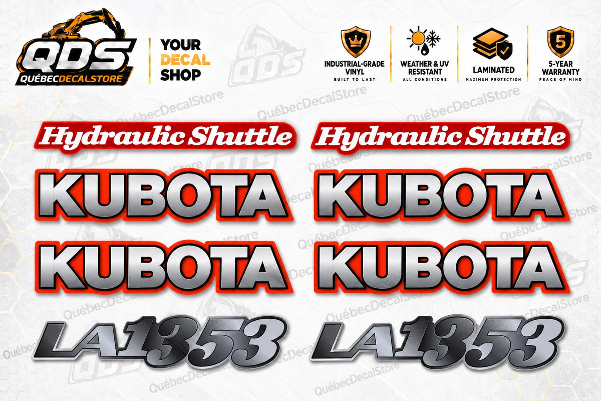 Aftermarket Decal Kit for Kubota LA1353 Front Loader