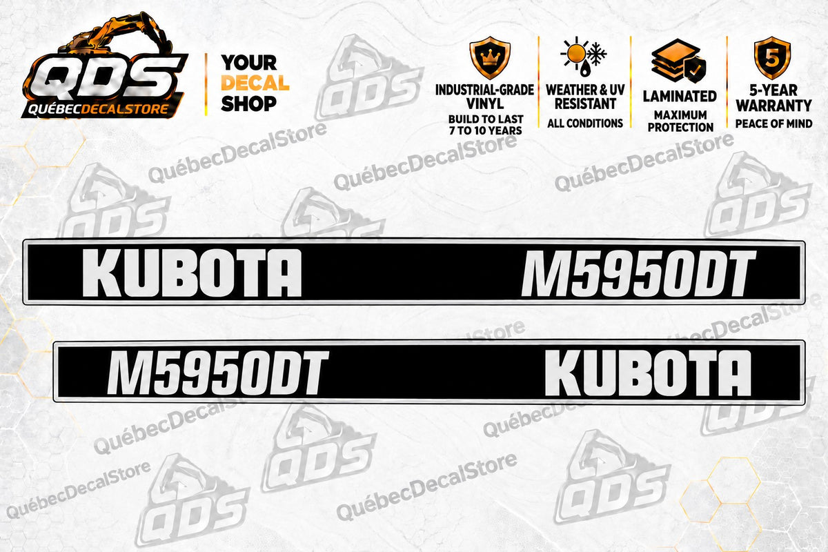Kubota M5950DT Tractor Hood Decals – Pair