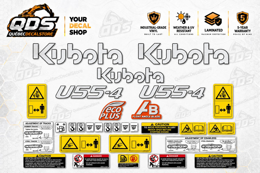 طقم ملصقات لحفارة صغيرة Kubota U55-4