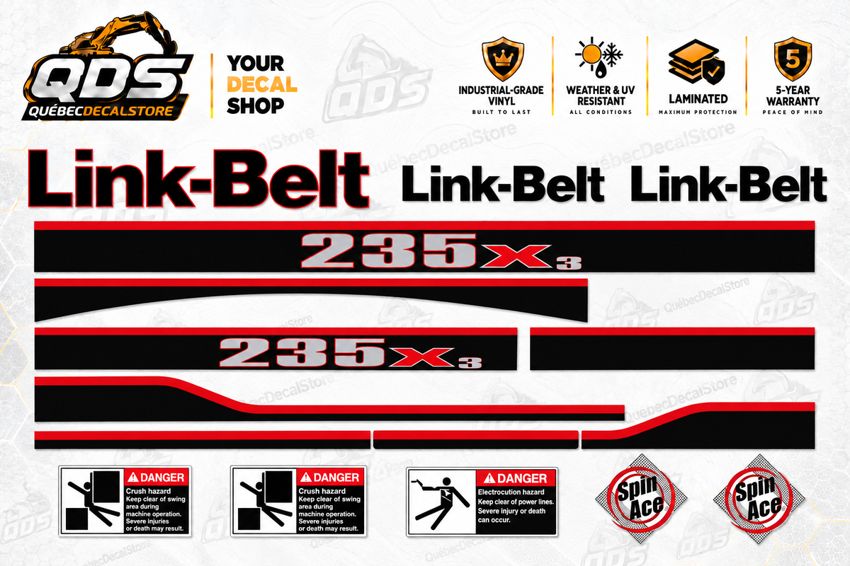 Link-Belt 235X3 Excavator Decal Kit