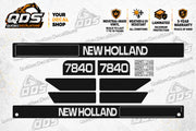 New Holland 7840 SLE Tractor Decal Kit – Black & Silver