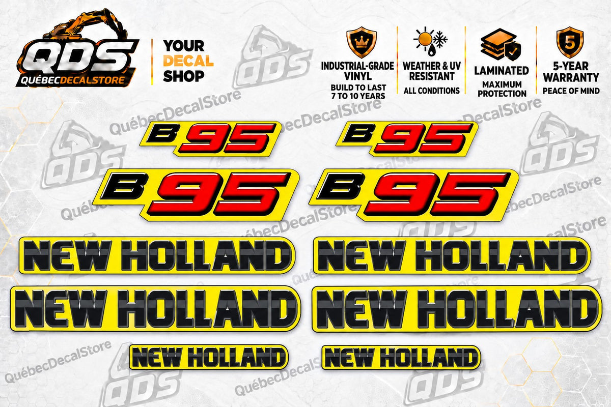 New Holland B95 Backhoe Decal Kit – Model Numbers & Logos