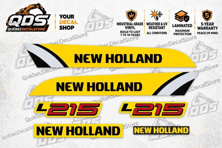 New Holland L215 Skid Steer Decal Kit – Side Stripes & Logos