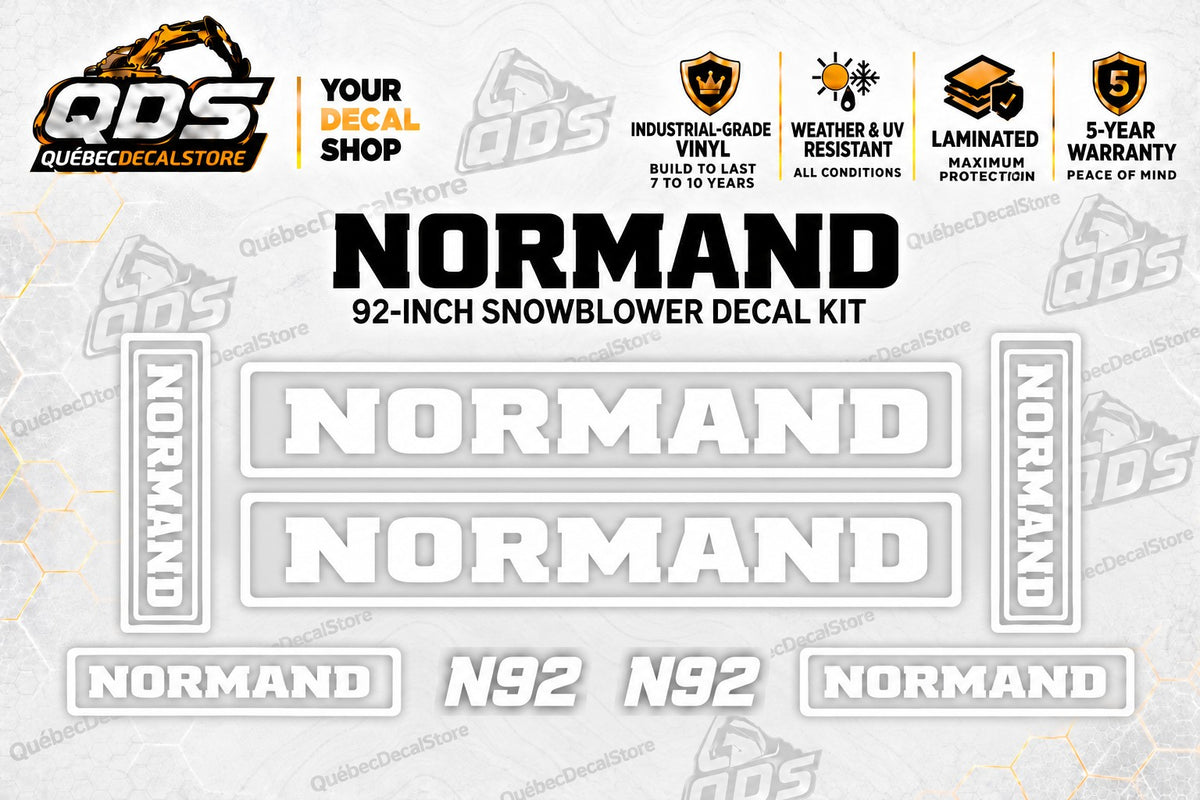 Normand N92 92-Inch Snowblower Logo Decal Kit – 8 Pieces