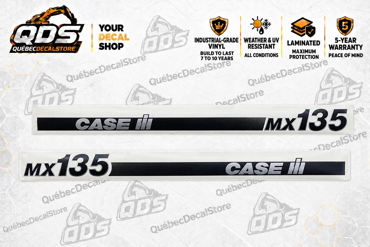 Case IH MX135 Hood Decal Pair – Straight Style