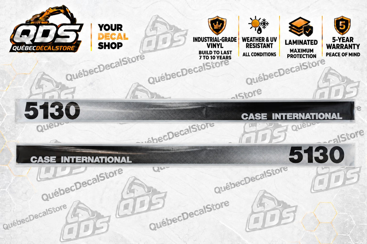 Case International 5130 aftermarket tractor hood decal set, left and right sides – QuébecDecalStore