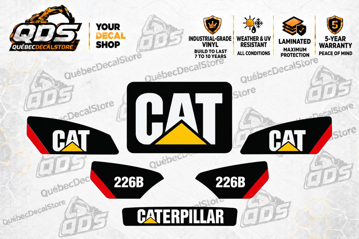 Aftermarket Decal Kit for Caterpillar 226B Skid Steer