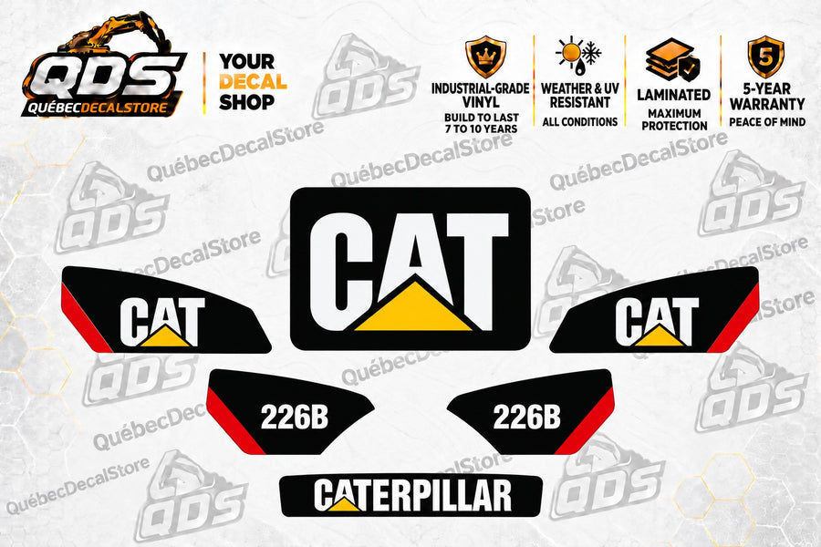 Aftermarket Decal Kit for Caterpillar 226B Skid Steer