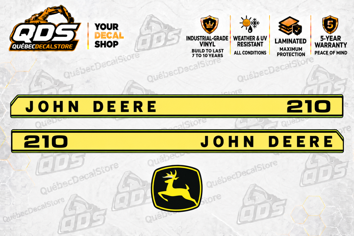 John Deere 210 Garden Tractor Hood Decal Kit