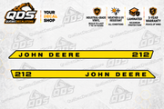 John Deere 212 Garden Tractor Hood Decal Kit