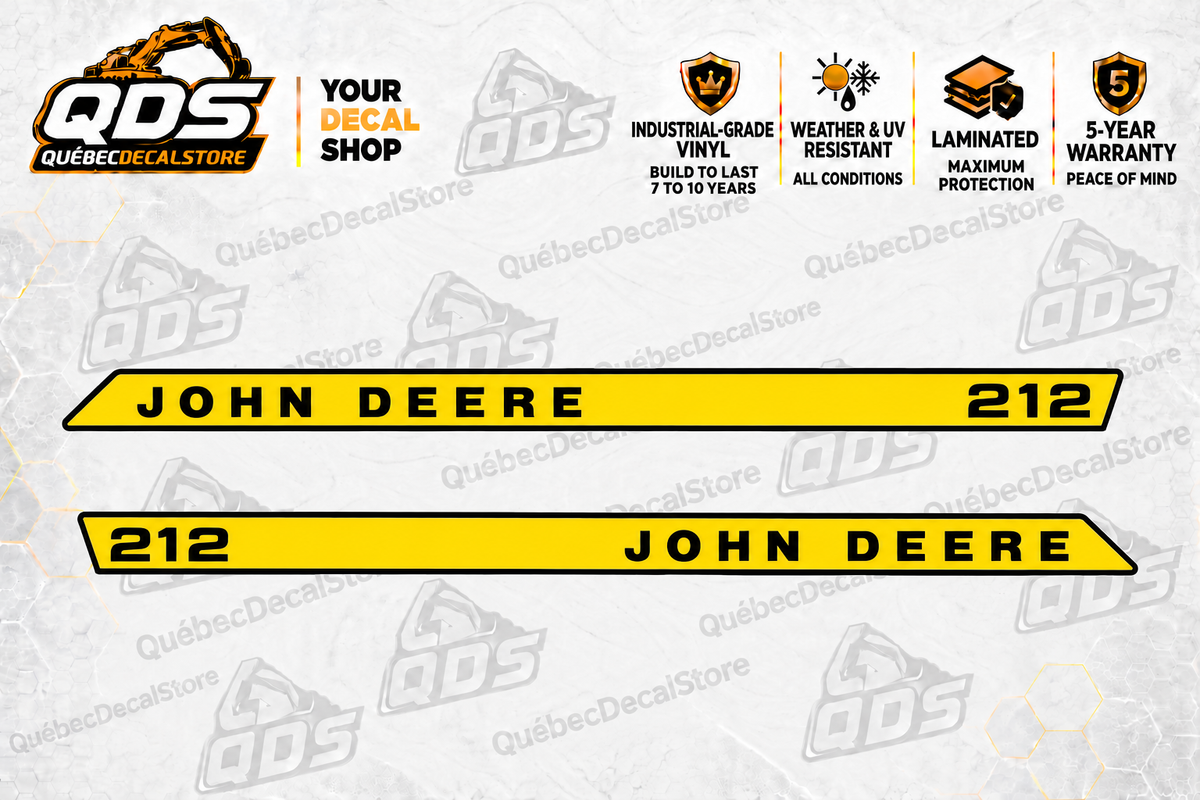 John Deere 212 Garden Tractor Hood Decal Kit