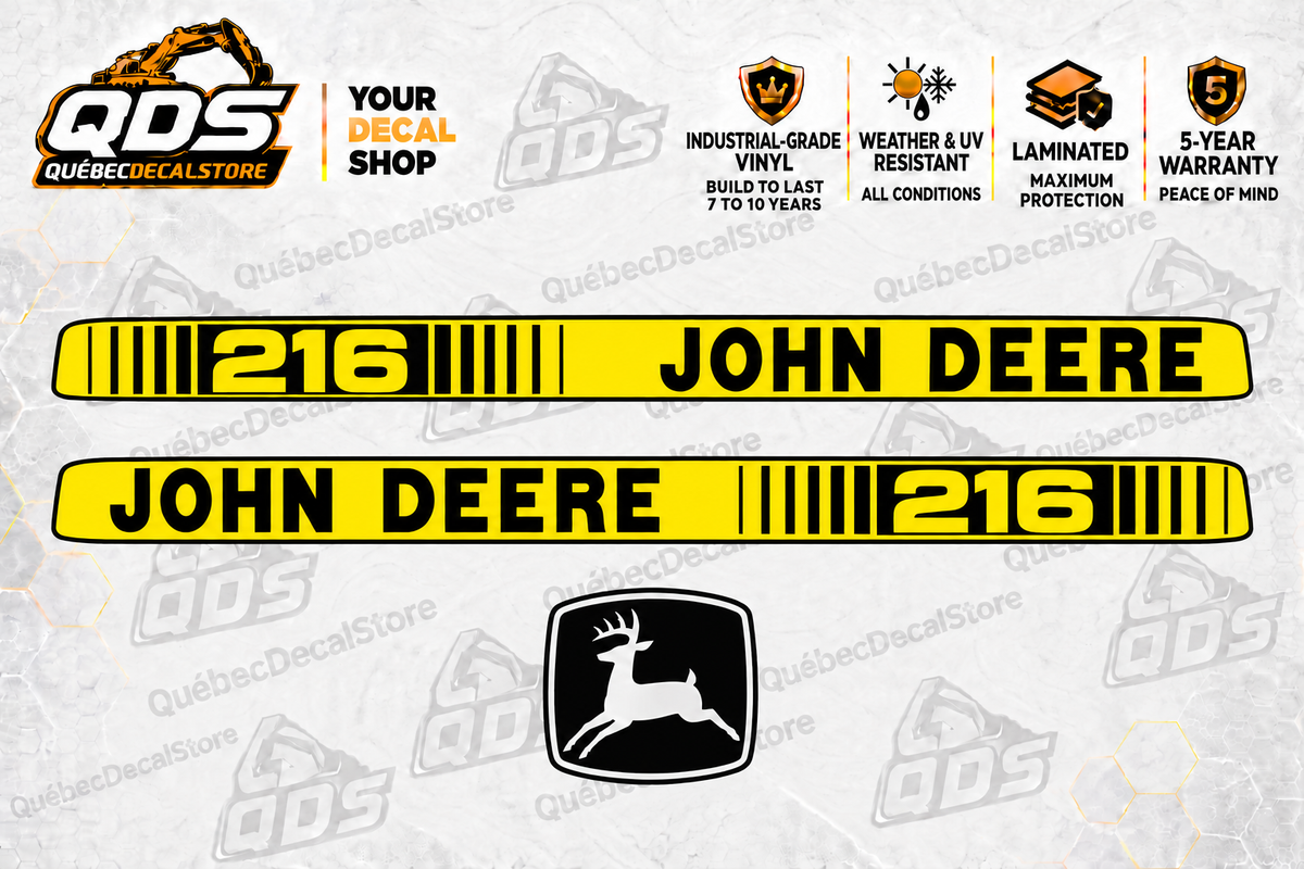 John Deere 216 Garden Tractor Hood Decal Kit