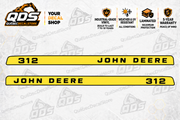 John Deere 312 Garden Tractor Hood Decal Kit