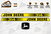 John Deere 314 Garden Tractor Hood Decal Kit