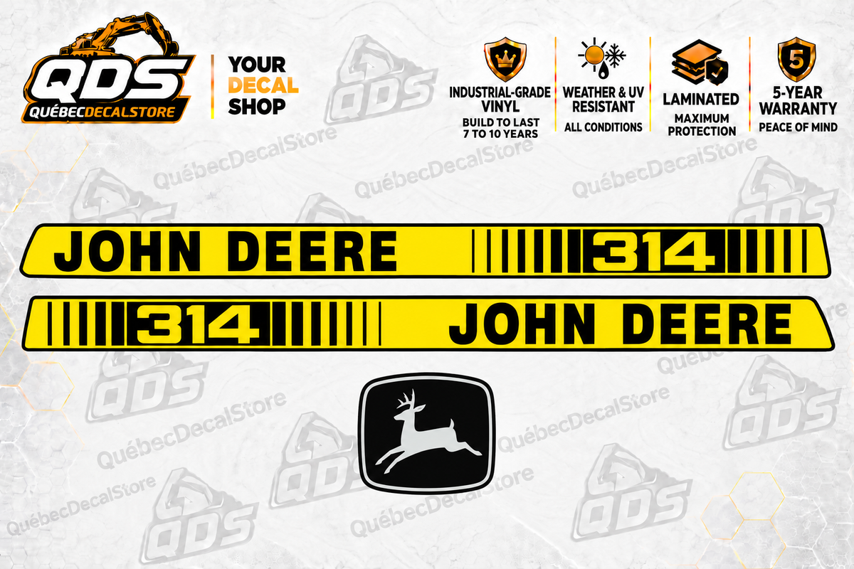 John Deere 314 Garden Tractor Hood Decal Kit